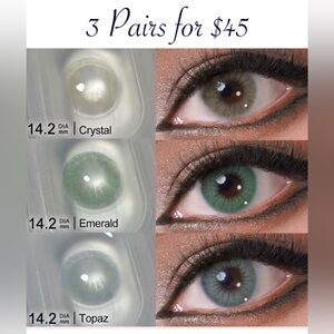 Crystal, Emerald, Topaz Hidrocor Eye Color Lens 3 pack